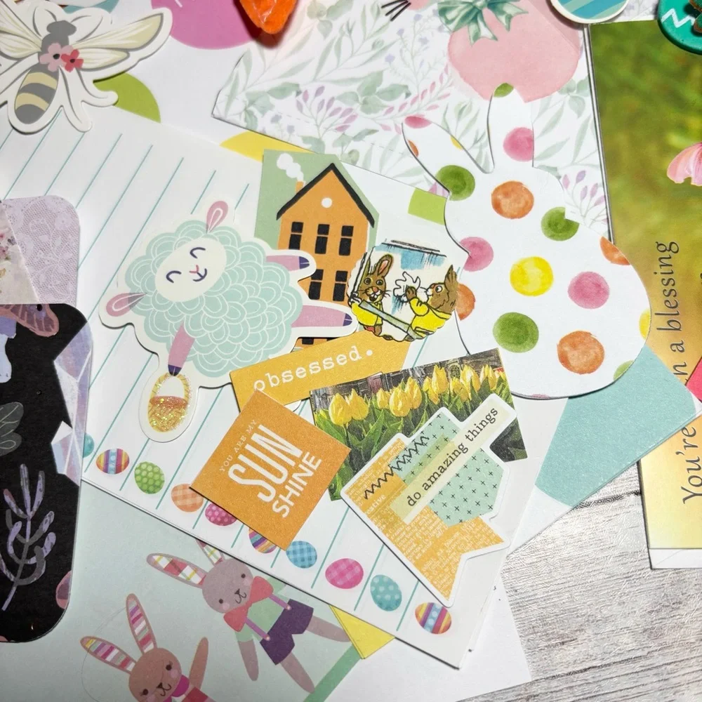 Spring Easter Junk Journal Kit & Planner Decor Supplies Scrapbook Lot Ephemera